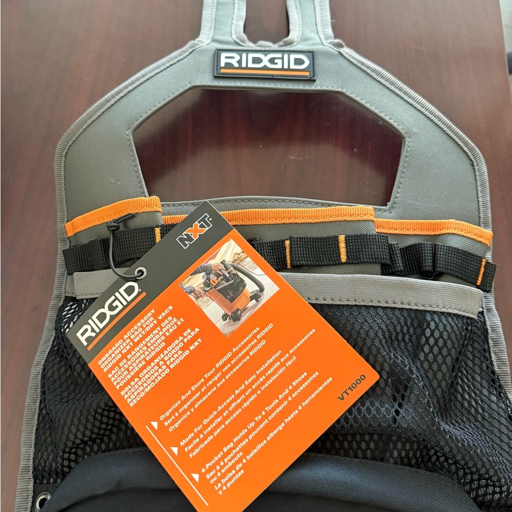 🔴 RIDGID NXT Accessory Storage Bag Organizer VT1000 Shop Vac Attachment Wet/Dry
